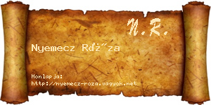Nyemecz Róza névjegykártya